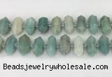 CNG8902 10*25mm - 14*30mm faceted nuggets amazonite beads