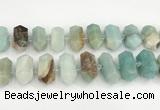 CNG8914 15.5 inches 10*25mm - 15*30mm faceted nuggets amazonite beads