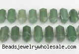 CNG8915 10*25mm - 15*30mm faceted nuggets green aventurine beads