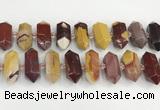 CNG8917 15.5 inches 10*25mm - 15*30mm faceted nuggets mookaite beads