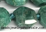 CNG8936 16*17mm - 18*19mm faceted freeform amazonite beads