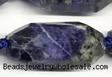 CNG8941 15*30mm - 16*38mm faceted nuggets sodalite beads