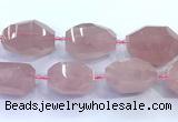 CNG8977 15 inches 25*35mm - 30*40mm faceted nuggets rose quartz beads