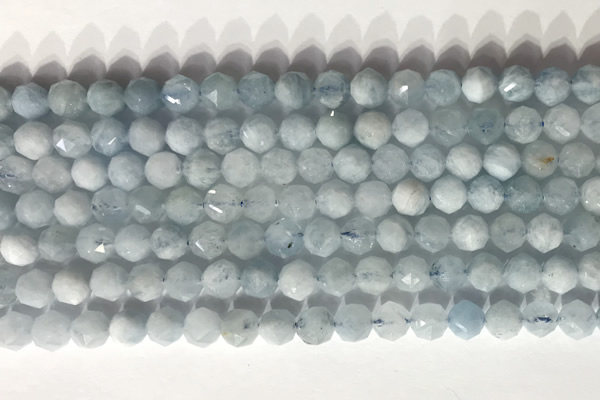 CNG9084 15.5 inches 6mm faceted nuggets aquamarine gemstone beads