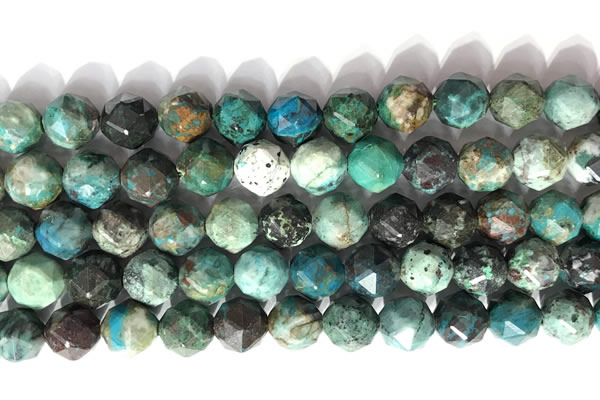 CNG9088 15.5 inches 10mm faceted nuggets chrysocolla gemstone beads