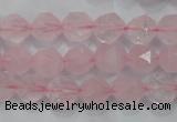 CNG920 15 inches 10mm faceted nuggets rose quartz beads