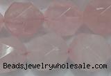 CNG924 15 inches 18mm faceted nuggets rose quartz beads