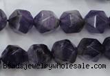 CNG931 15 inches 14mm faceted nuggets amethyst gemstone beads