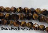 CNG935 15 inches 6mm faceted nuggets yellow tiger eye beads