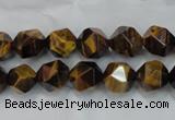 CNG937 15 inches 10mm faceted nuggets yellow tiger eye beads