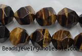 CNG939 15 inches 14mm faceted nuggets yellow tiger eye beads