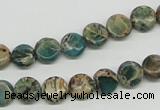 CNI07 16 inches 8mm flat round natural imperial jasper beads wholesale