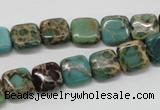 CNI18 16 inches 10*10mm square natural imperial jasper beads wholesale