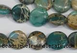 CNI30 15.5 inches 14mm flat round natural imperial jasper beads