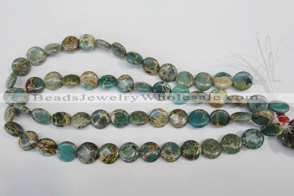 CNI30 15.5 inches 14mm flat round natural imperial jasper beads