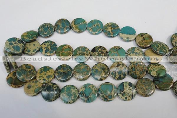 CNI32 15.5 inches 22mm flat round natural imperial jasper beads