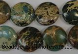 CNI34 15.5 inches 18mm flat round natural imperial jasper beads