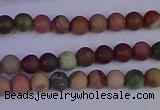 CNI360 15.5 inches 4mm round matte imperial jasper beads wholesale