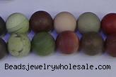 CNI363 15.5 inches 10mm round matte imperial jasper beads wholesale