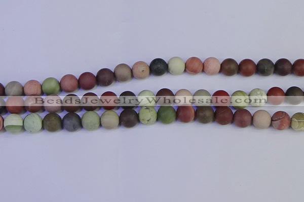 CNI364 15.5 inches 12mm round matte imperial jasper beads wholesale