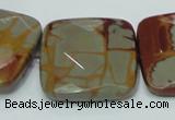 CNJ17 15.5 inches 30*30mm faceted square natural noreena jasper beads