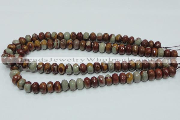 CNJ22 15.5 inches 8*12mm faceted rondelle natural noreena jasper beads