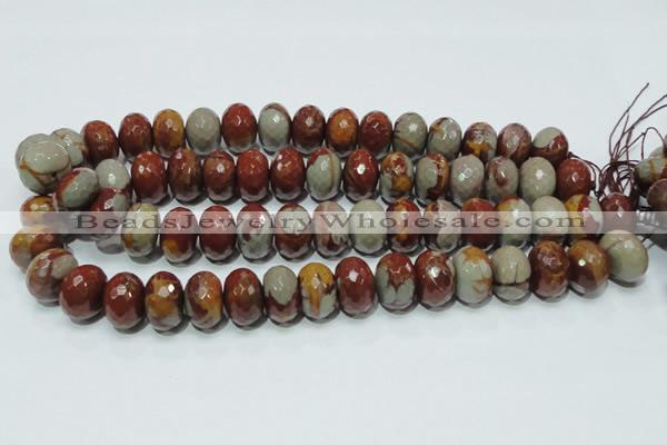 CNJ25 15.5 inches 12*18mm faceted rondelle natural noreena jasper beads