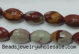 CNJ28 15.5 inches 10*14mm faceted rice natural noreena jasper beads