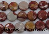 CNJ42 15.5 inches 12mm faceted coin noreena jasper beads