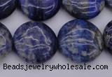 CNL1109 15.5 inches 18mm flat round lapis lazuli gemstone beads