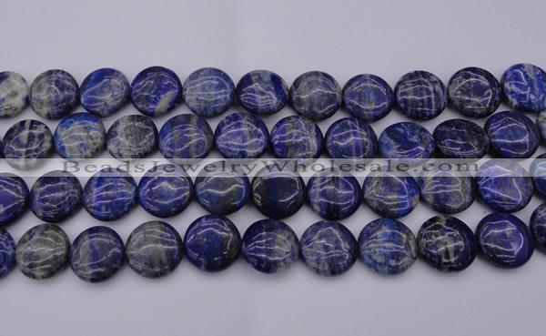 CNL1109 15.5 inches 18mm flat round lapis lazuli gemstone beads