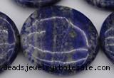 CNL1114 15.5 inches 40mm flat round lapis lazuli gemstone beads