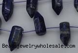 CNL1151 15.5 inches 7*17mm faceted cone lapis lazuli gemstone beads