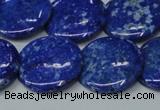 CNL1303 15.5 inches 22mm flat round natural lapis lazuli beads