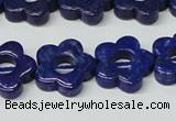 CNL1310 15.5 inches 16mm carved flower natural lapis lazuli beads