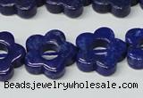 CNL1311 15.5 inches 18mm carved flower natural lapis lazuli beads