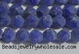 CNL1665 15.5 inches 6mm faceted nuggets matte lapis lazuli beads