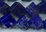 CNL1671 15.5 inches 9*9mm cube lapis lazuli gemstone beads