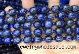 CNL1686 15.5 inches 4mm round & 9*9mm drum lapis lazuli beads