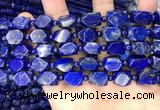 CNL1687 4mm round & 8*10mm - 9*13mm faceted nuggets lapis lazuli beads