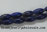 CNL235 15.5 inches 6*12mm rice natural lapis lazuli beads wholesale