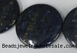 CNL459 15.5 inches 30mm flat round natural lapis lazuli beads