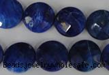 CNL473 15.5 inches 16mm faceted coin natural lapis lazuli beads