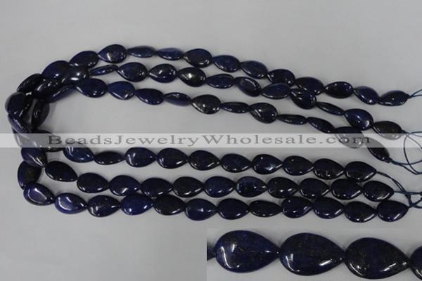 CNL501 15.5 inches 10*14mm flat teardrop natural lapis lazuli beads