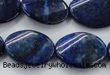 CNL704 15.5 inches 18*25mm twisted oval natural lapis lazuli beads