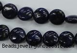 CNL923 15.5 inches 10mm flat round natural lapis lazuli gemstone beads