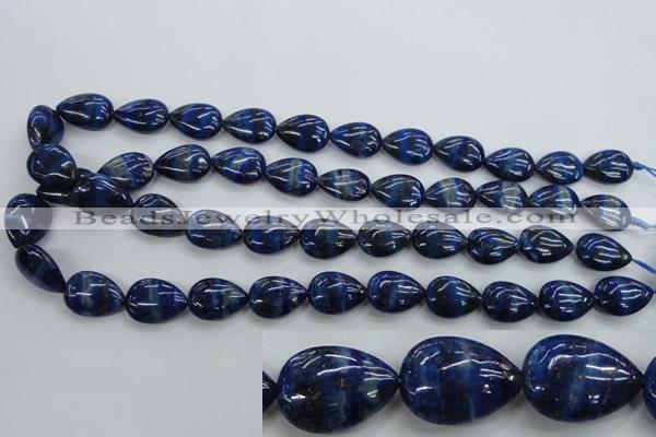 CNL956 15.5 inches 13*18mm flat teardrop natural lapis lazuli beads