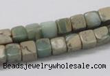 CNS06 16 inches 7*7mm cube natural serpentine jasper beads wholesale