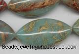 CNS100 15.5 inches 20*40mm marquise natural serpentine jasper beads