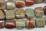 CNS103 15.5 inches 12*12mm square natural serpentine jasper beads